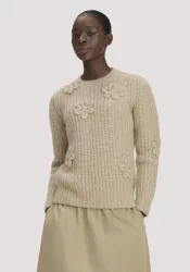 hessnatur Damen Strick Pullover Relaxed aus Alpaka mit Bio-Baumwolle - braun - Größe L