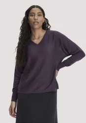 hessnatur Damen Pullover Oversize aus TENCEL? Lyocell und Bio-Baumwolle - lila - Größe L