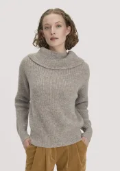 hessnatur Damen Pullover Relaxed aus Alpaka - grau - Größe L