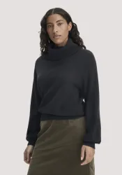 hessnatur Damen Strick-Pullover Relaxed BETTER RECYCLING aus Kaschmir - schwarz - Größe XL