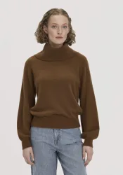 hessnatur Damen Strick-Pullover Relaxed BETTER RECYCLING aus Kaschmir - braun GrösseM