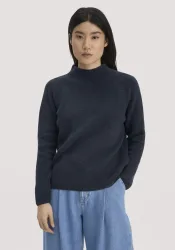 hessnatur Damen Strickpullover Relaxed aus Bio-Baumwolle - blau - Größe XXL