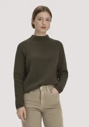 hessnatur Damen Strickpullover Relaxed aus Bio-Baumwolle - grün - Größe XS