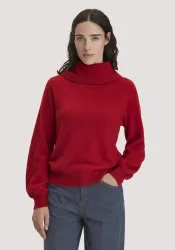 hessnatur Damen Strick-Pullover Relaxed BETTER RECYCLING aus Kaschmir - rot GrösseXS