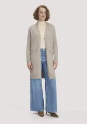hessnatur Damen Strick Jacke Relaxed aus Bio-Merinowolle mit Bio-Baumwolle - beige GrösseM