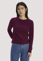 hessnatur Damen Strick Jacke Regular BETTER RECYCLING aus Cashmere - rot - Größe XS