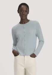 hessnatur Damen Strick Jacke Regular BETTER RECYCLING aus Cashmere - blau - Größe XL