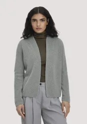hessnatur Damen Strick Jacke Regular aus Bio-Baumwolle - blau - Größe S