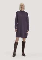 hessnatur Damen Strickkleid Relaxed aus TENCEL? Lyocell mit Bio-Baumwolle - lila - Größe S