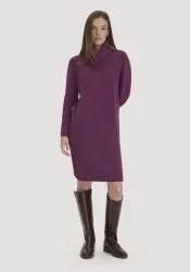 hessnatur Damen Strickkleid Relaxed aus Bio-Baumwolle - rot - Größe M