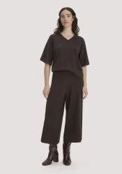 hessnatur Damen Strick-Culotte Relaxed aus Bio-Merinowolle - braun - Größe M
