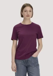 hessnatur Damen T-Shirt Regular aus Regenerative Organic Cotton (ROC) - rot - Größe 40