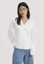 hessnatur Damen Jersey-Bluse Relaxed aus Bio-Baumwolle - weiß - Größe 36