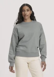 hessnatur Damen Sweatshirt mit Stickerei Oversized aus Bio-Baumwolle mit recycelter Baumwolle - blau - Größe L
