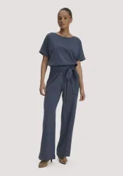 hessnatur Damen Jersey Jumpsuit Regular aus Bio-Baumwolle - blau - Größe 46