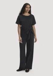 hessnatur Damen Jersey Jumpsuit Regular aus Bio-Baumwolle - schwarz - Größe 38