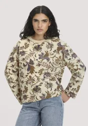 hessnatur Damen Sweatshirt Relaxed aus Bio-Baumwolle und recycelter Baumwolle - naturfarben GrösseM