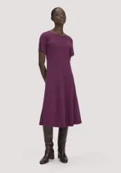hessnatur Damen Jersey Kleid Kniebedeckend Slim aus Bio-Baumwolle - rot Grösse44