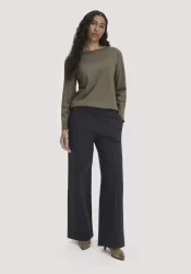 hessnatur Damen Hose Wide Leg Relaxed aus Bio-Baumwolle - schwarz - Größe 46