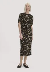 hessnatur Damen Jersey Kleid Midi Oversize aus Bio-Baumwolle - schwarz - Größe 34