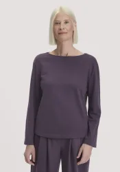 hessnatur Damen Heavy Jersey Longsleeve Relaxed aus Bio-Baumwolle - lila - Größe 48
