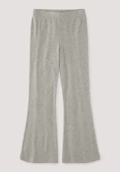 hessnatur Kinder  Rib Leggings Flared aus Bio-Baumwolle - grau - Größe 122/128
