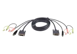 ATEN KVM Anschlusskabel [2x Klinkenstecker 3.5 mm, DVI-Stecker 18+1pol., USB 2.0 Stecker A - 2x Klinkenstecker 3.5 mm,