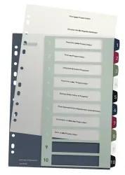 LEITZ Register PC-beschriftbar A4+ 12370000 Style, 1-10 multicolor