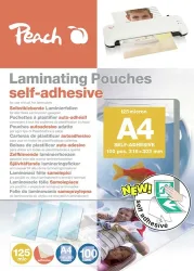 Peach 100 x A4 Laminierfolien, 125 mic, selbstklebend