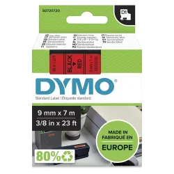 DYMO Schriftband D1 schwarz/rot S0720720 9mm/7m