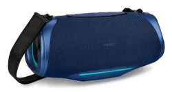 MEDION LIFE P61762 Tragbarer Bluetooth® Lautsprecher L blau, Dual Illuminated & Lightstrip (RGB-Lichteffekte), Bluetooth® 5.3, integrierter Akku mit bis zu 47 Stunden Laufzeit, robustes & mobiles Design, 2 x 25 W RMS