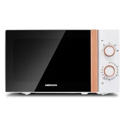 MEDION LIFE Mikrowelle MD 10596, Holzoptik, Garinnenraum 20 Liter, 700 W, Verspiegelte Tür, 5 Mikrowellen-Leistungsstufen