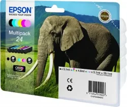 Epson E24 Druckerpatronen (bk, cy, cyph, ma, maph, ye) - Epson No. 24, C13T24284010 für z.B. Epson Expression Photo XP -55