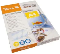 Peach 100 x A4 Laminierfolien, 125 mic, glänzend