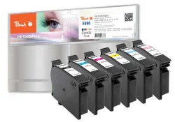 Peach E807 6 Druckerpatronen (bk, cy, cyph, ma, maph, ye) ersetzt Epson T0807, C13T08074011 für z.B. Epson Stylus Photo PX 710 W