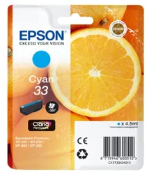 Epson E33 Druckerpatronen cy - Epson T3342, No. 33 c, C13T33424010 für z.B. Epson Expression Premium XP -530, Epson Expression Premium XP -630