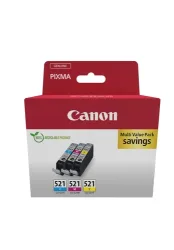 Canon C521Pack Druckerpatronen (c, m, y) - Canon CLI-521Pack, 2934B015 für z.B. Canon Pixma MP 550, Canon Pixma IP 3600, Canon Pixma IP 4600