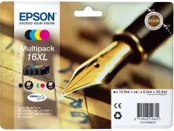 Epson E16XL Druckerpatronen XL bk - Epson No. 16XL, C13T16364010 für z.B. Epson WorkForce WF -2010 W, Epson WorkForce WF -2500
