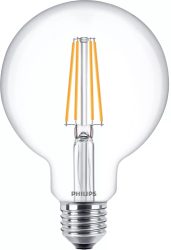 Philips, E27 7W 827 LED Globelampe G95 klar