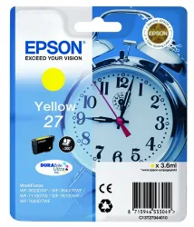 Epson E27 Druckerpatronen ye - Epson T2704, No. 27 y, C13T27044010 für z.B. Epson WorkForce WF -3600, Epson WorkForce WF -3620 DWF