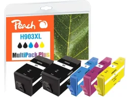 Peach HP 903 XL 5 Druckerpatronen XL (2*bk, c/m/y) ersetzt HP No. 903XL, T6M15AE*2, T6M03AE, T6M07AE, T6M11AE für z.B. HP OfficeJet Pro 6970
