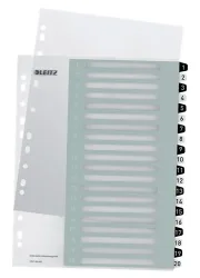 LEITZ Register WOW PP A4 1217-00-00 schwarz/weiss 20-teilig