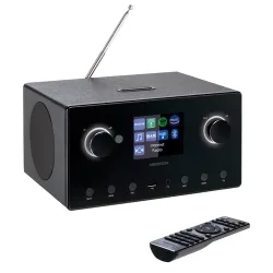 MEDION LIFE P85444 2.1 Internetradio schwarz, 8,1 cm (3,2'') TFT-Display, riesige Auswahl an Internet-Radiosendern & Podcasts, DAB+/UKW Radio (je 40 Senderspeicher), Bluetooth®, WLAN, 2 x 7,5 W + 15 W Subwoofer RMS