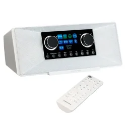 MEDION LIFE P85333 Stereo Internetradio weiß, 7,1 cm (2,8'') TFT-Farbdisplay, über 25.000 Internet-Radiosender & viele Podcasts empfangen, DAB+/UKW Radio, Wecker, WLAN, Bluetooth®, Amazon Music, Spotify®-Connect, 2 x 6 W RMS