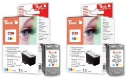 Peach C38 C 2 Druckköpfe 2*col ersetzt Canon CL-38C*2, 2146B001 für z.B. Canon Pixma IP 1800, Canon Pixma IP 1900, Canon Pixma IP 2500