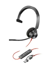HP Poly Blackwire C3310-M On Ear Headset kabelgebunden Mono Schwarz Mikrofon-Rauschunterdrückung, Noise Cancelling