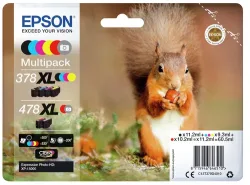 Epson E378/478 Druckerpatronen (bk, cy, cyph, ma, maph, ye) - Epson T379D, No. 378XL, No. 478XL, C13T379D4010 für z.B. Epson Expression Photo HD XP -15000