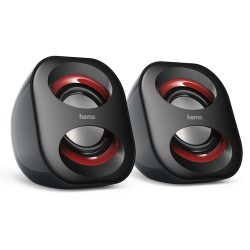 Hama Sonic Mobil 183 2.0 PC-Lautsprecher Kabelgebunden 3 W Schwarz/Rot