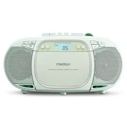 MEDION LIFE E66476 Tragbare CD-Boombox, CD-Player, Kassettendeck, FM-Radio, USB-MP3-Wiedergabe, 30 Senderspeicher, Batteriebetrieb