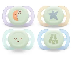 Philips Avent Schnuller Ultra Start Night 0-2 Monate Smiley/Sleep/Mond/Stern 2 Stk